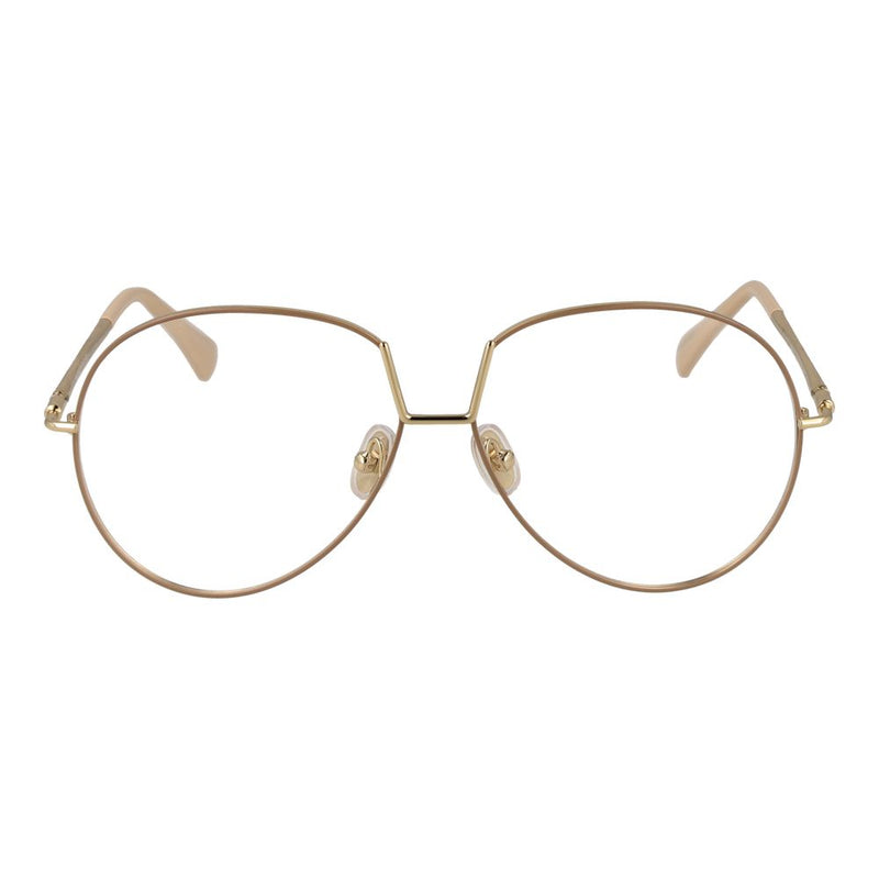 Max Mara Beige Women Glasses Frame - Chic Aviator Style