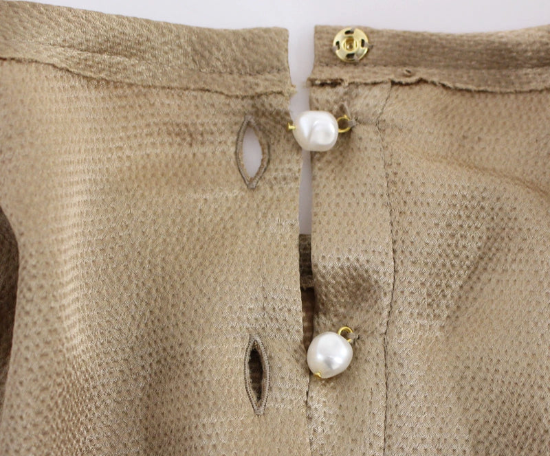 Dolce & Gabbana Gold Crystal Special Piece Runway Blouse