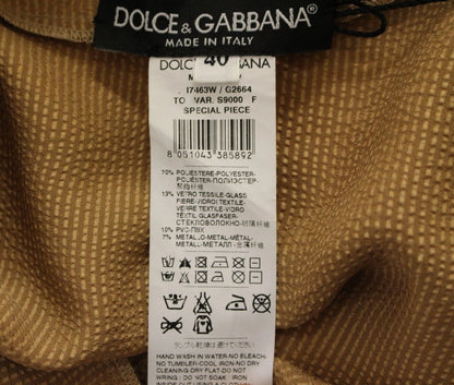 Dolce &amp; Gabbana Gouden, unieke, met kristallen versierde blouse van de catwalk.