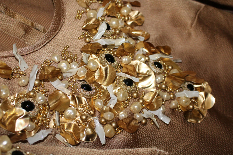 Dolce & Gabbana Gold Crystal Special Piece Runway Blouse