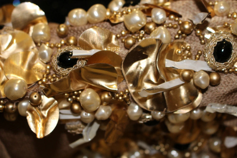 Dolce & Gabbana Gold Crystal Special Piece Runway Blouse