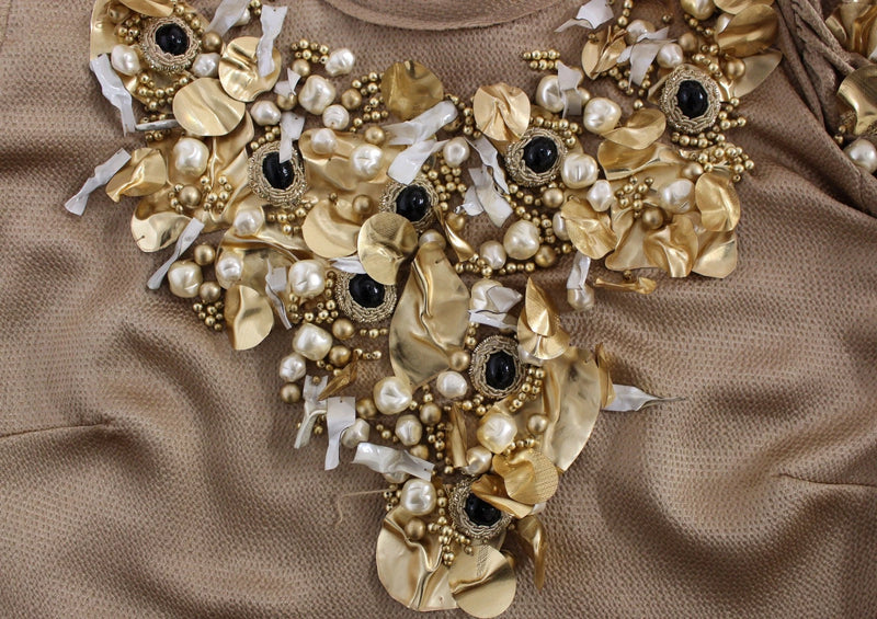 Dolce & Gabbana Gold Crystal Special Piece Runway Blouse