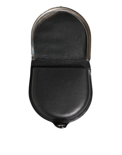 Portefeuille monnaie homme Dolce &amp; Gabbana en cuir de crocodile noir poli