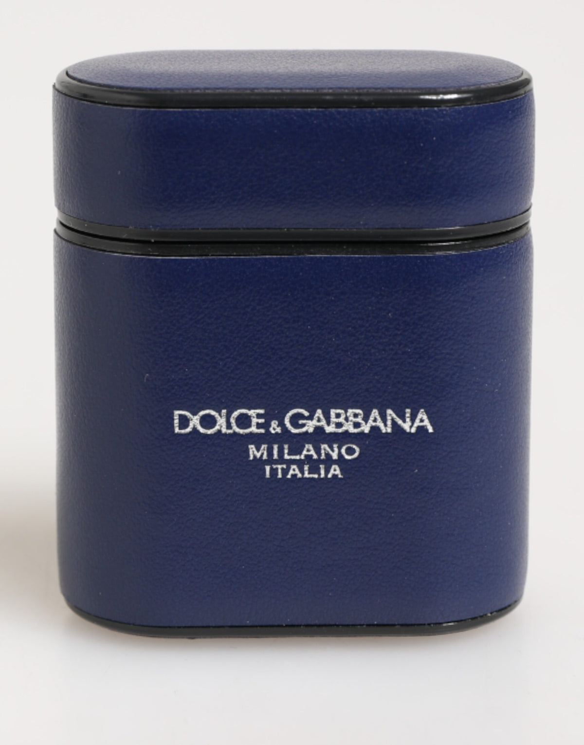 Dolce & Gabbana Étui Airpods en Cuir Bleu avec Logo