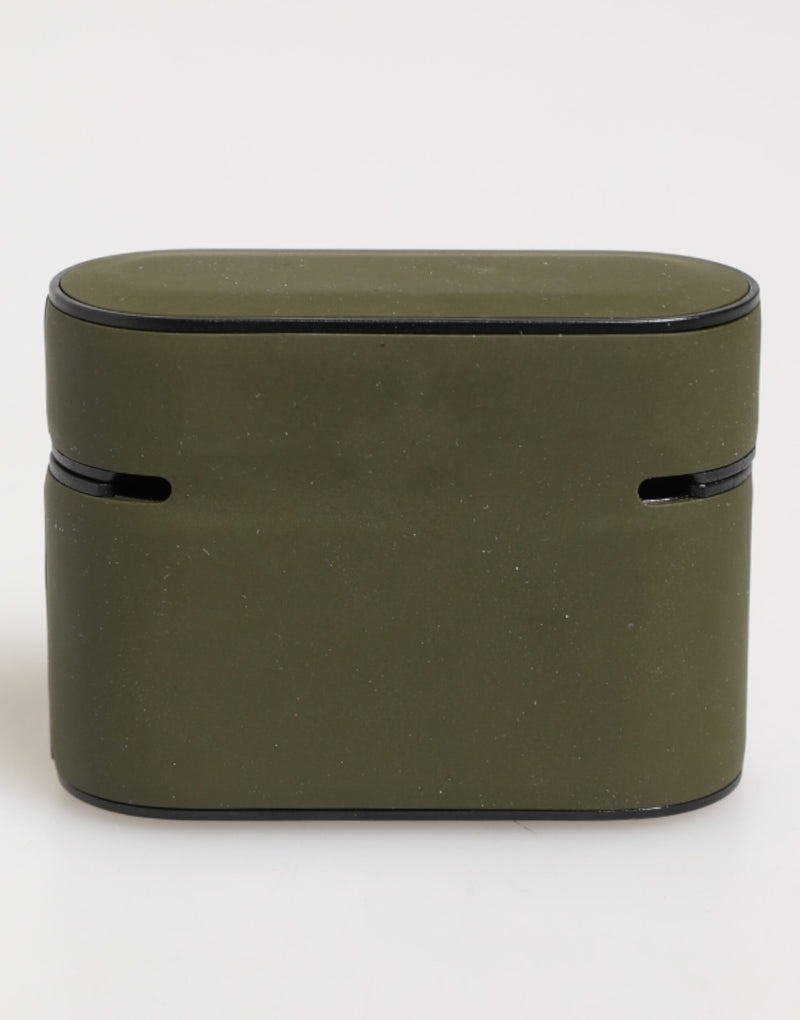 Dolce & Gabbana Army Green Rubber Logo Embossed Airpods Case