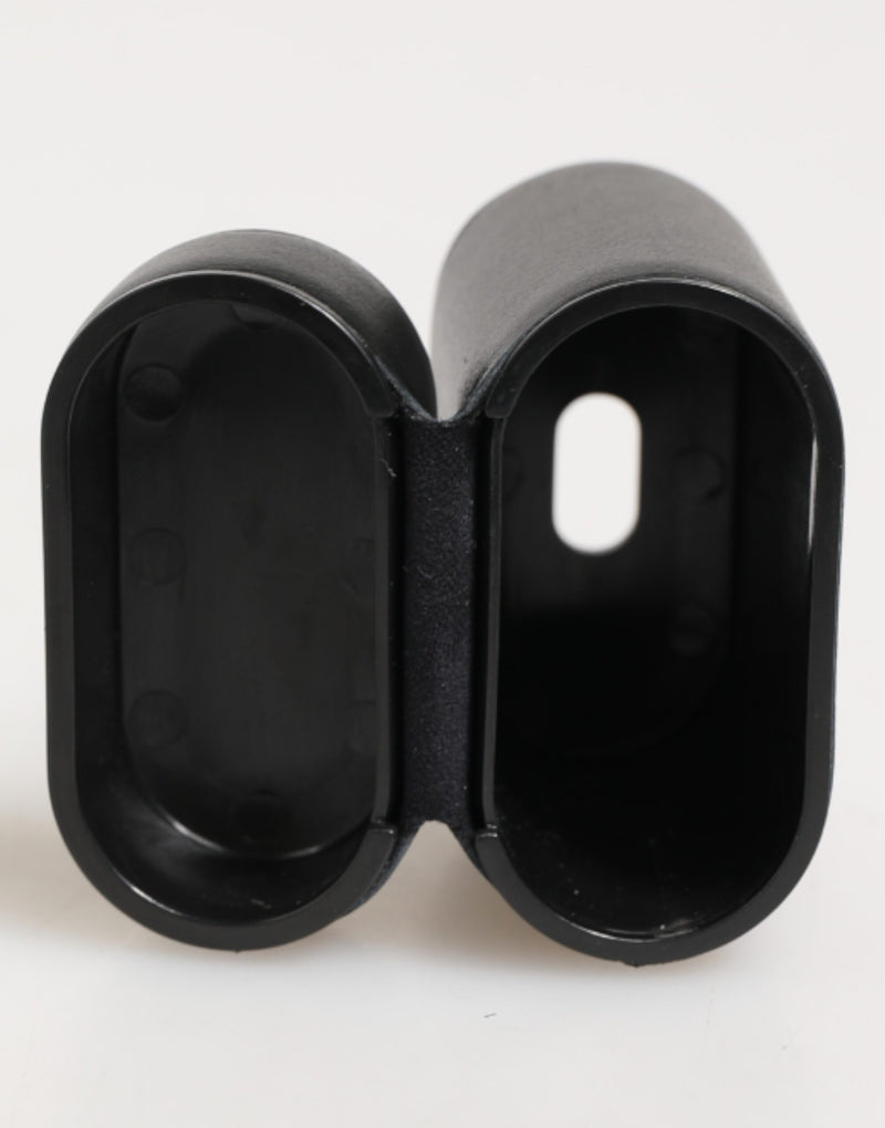 Dolce & Gabbana Black Calfskin Leather Logo Print AirPods Case