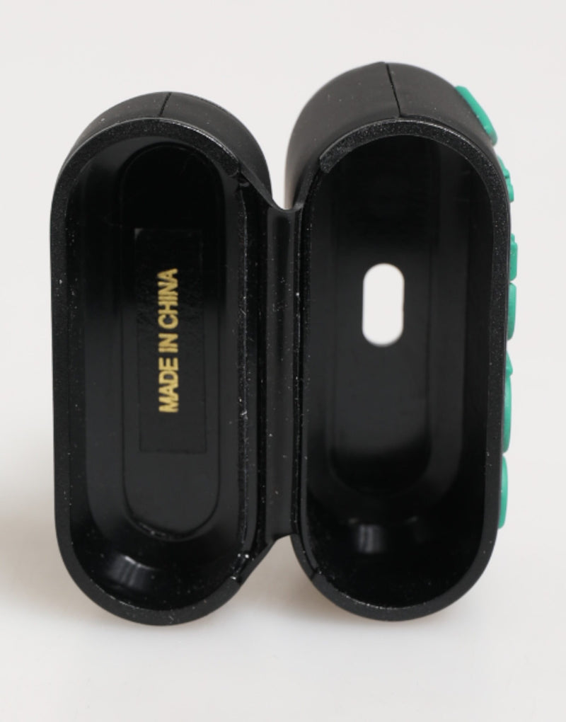 Dolce & Gabbana Black Mint Rubber Logo Embossed AirPods Case