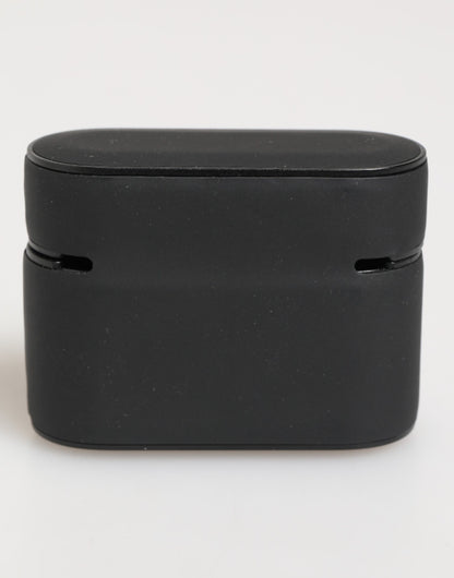 Étui Airpods en caoutchouc noir et orange avec logo en relief Dolce & Gabbana
