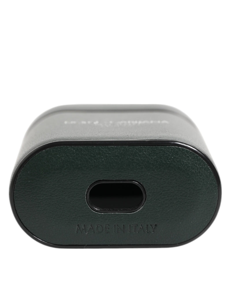 Dolce & Gabbana Army Green Calfskin Leather Logo Flip Holder