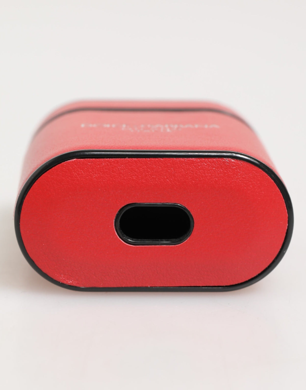 Dolce & Gabbana Red Calfskin Leather Logo Flip Holder for AirPods