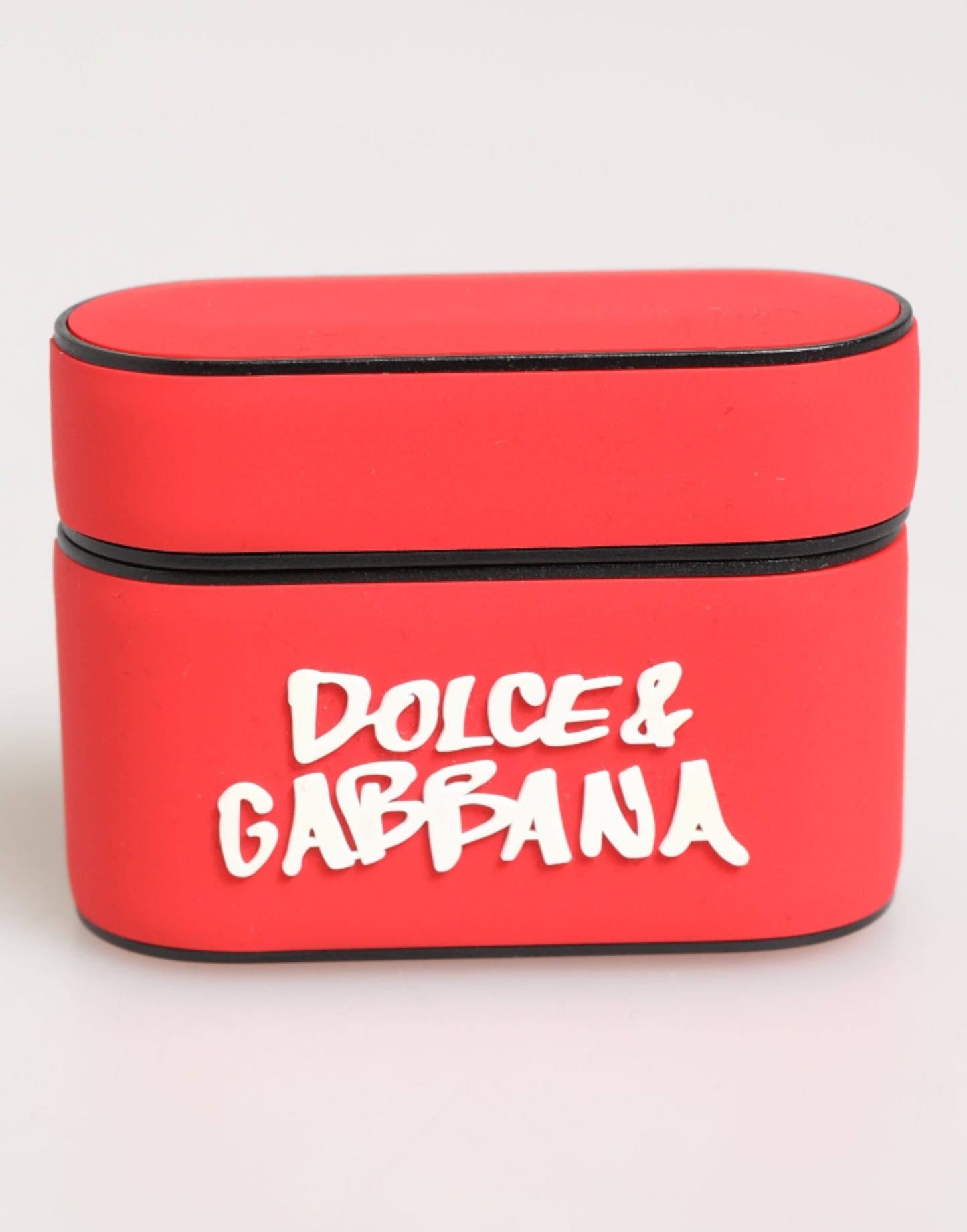 Étui pour Airpods à rabat pour homme en PVC rouge avec logo DG en relief de Dolce & Gabbana