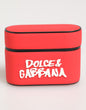 Étui pour Airpods à rabat pour homme en PVC rouge avec logo DG en relief de Dolce & Gabbana