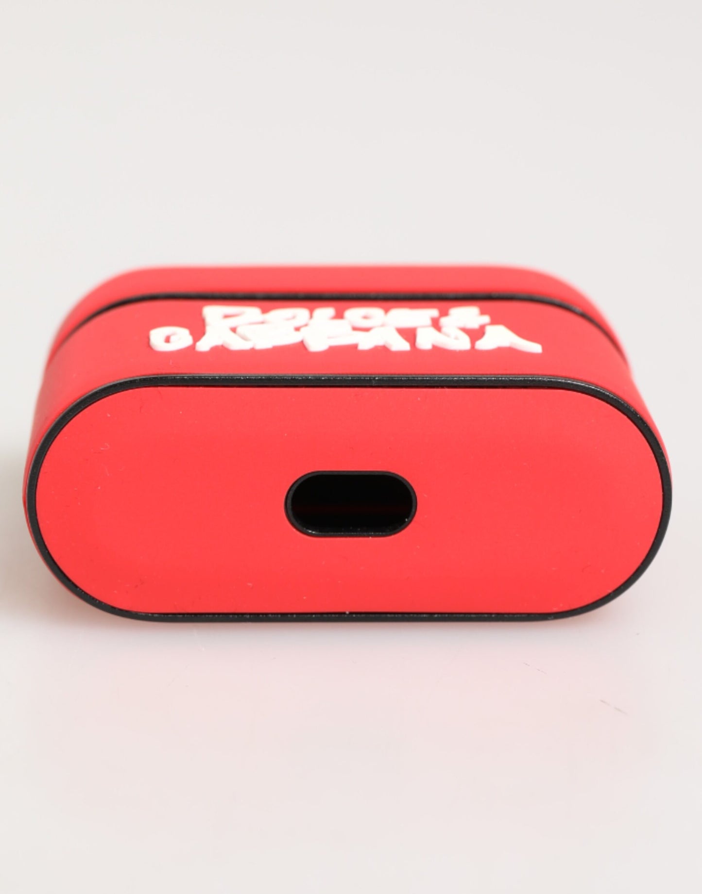 Étui pour Airpods à rabat pour homme en PVC rouge avec logo DG en relief de Dolce & Gabbana