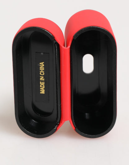 Étui pour Airpods à rabat pour homme en PVC rouge avec logo DG en relief de Dolce & Gabbana