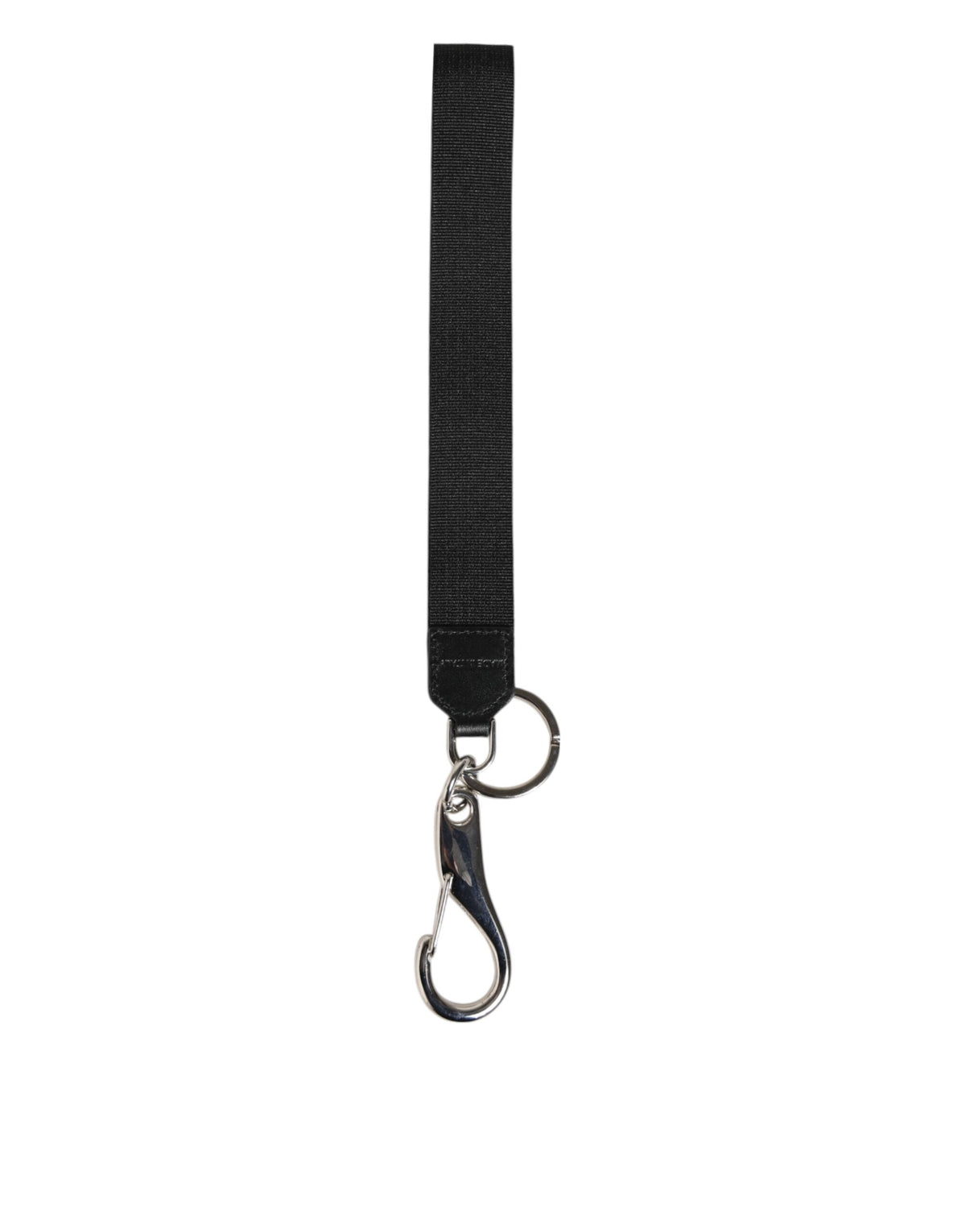 Porte-clés Dolce &amp; Gabbana en nylon noir et bordeaux avec logo DG et couronne.