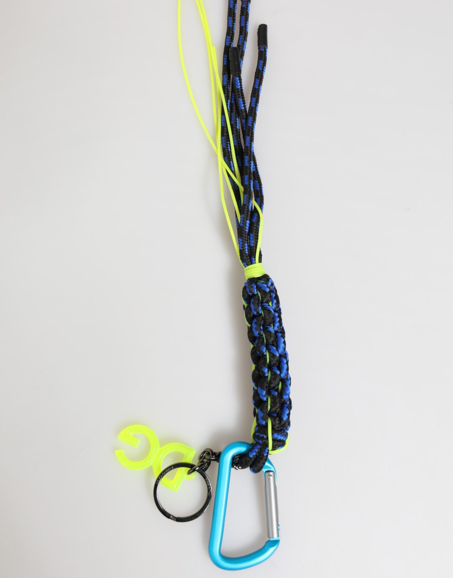 Porte-clés Dolce & Gabbana en cordelette multicolore en polyester avec logo DG.