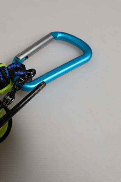 Porte-clés Dolce & Gabbana en cordelette multicolore en polyester avec logo DG.