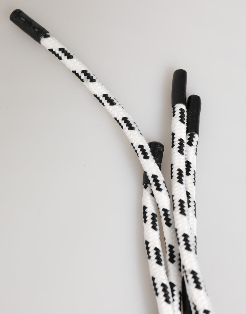 Porte-clés Dolce &amp; Gabbana en ruban de polyester noir et blanc avec logo DG.