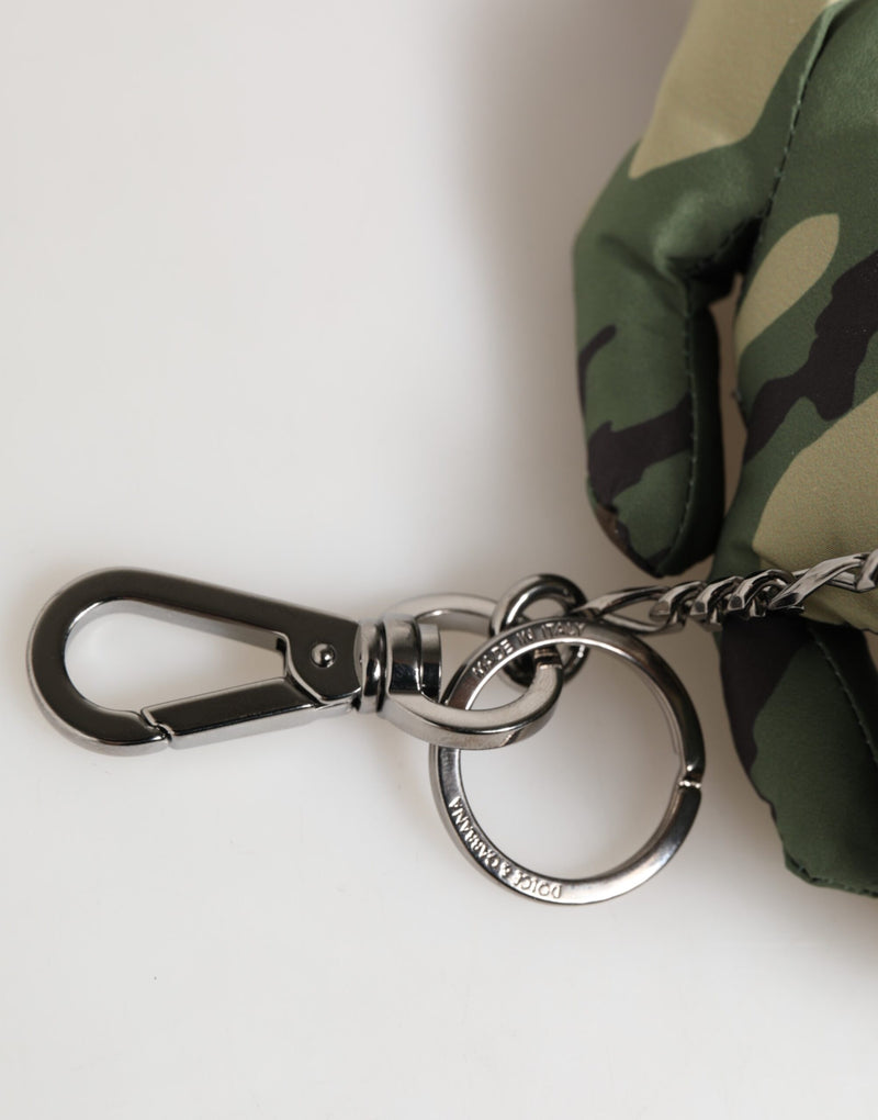 Porte-clés Dolce &amp; Gabbana, camouflage multicolore, silhouette d'animal.