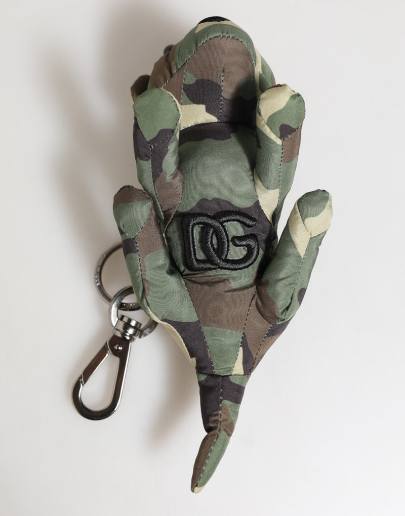 Porte-clés Dolce &amp; Gabbana, camouflage multicolore, silhouette d'animal.