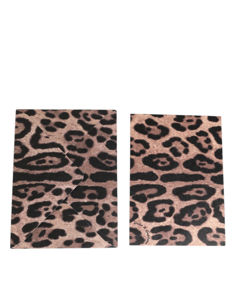 Dolce & Gabbana Multicolor Leopard Print Envelope Post Card Holder