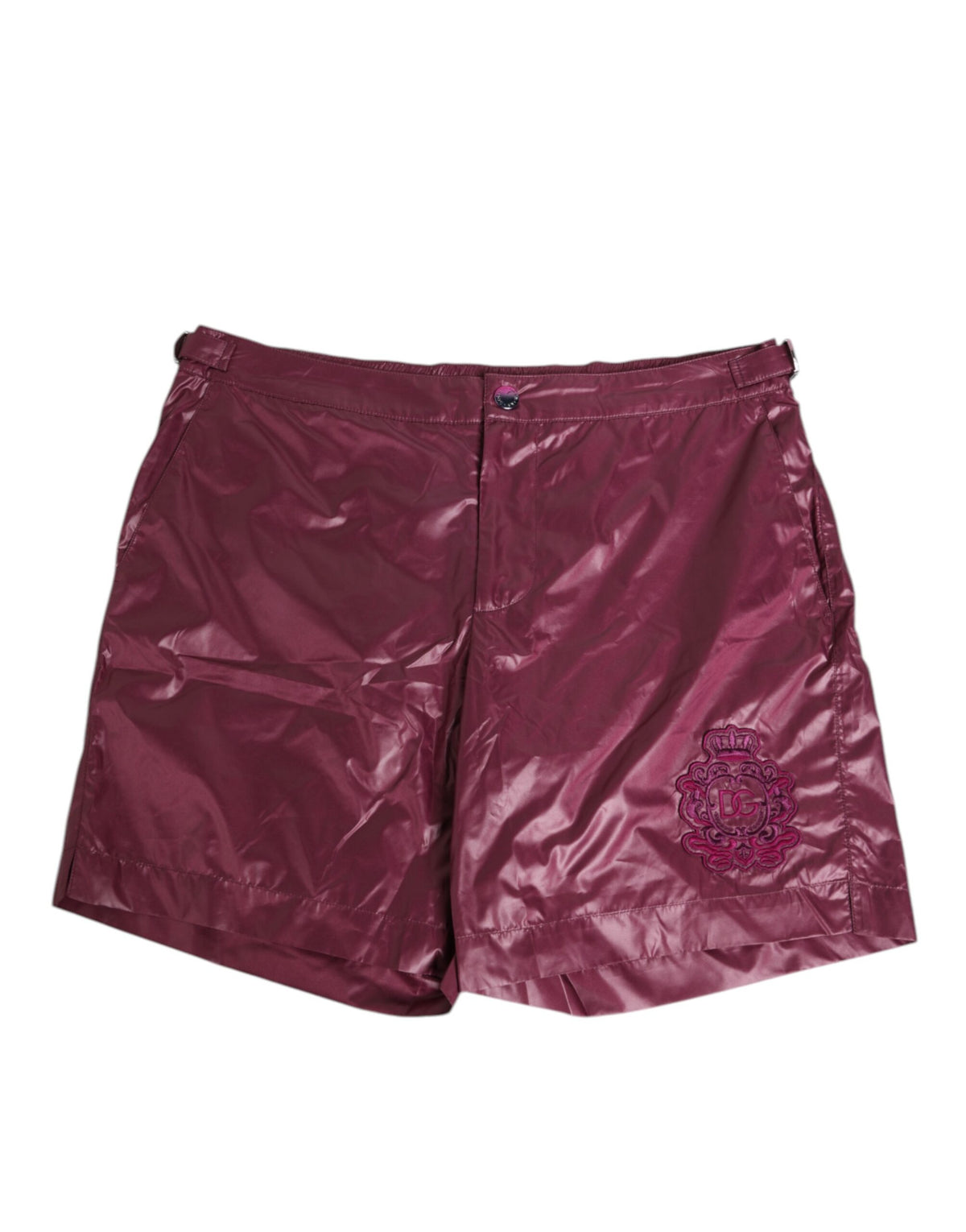Maillot de bain Dolce & Gabbana en polyester bordeaux avec blason estampé du logo