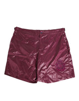 Maillot de bain Dolce & Gabbana en polyester bordeaux avec blason estampé du logo
