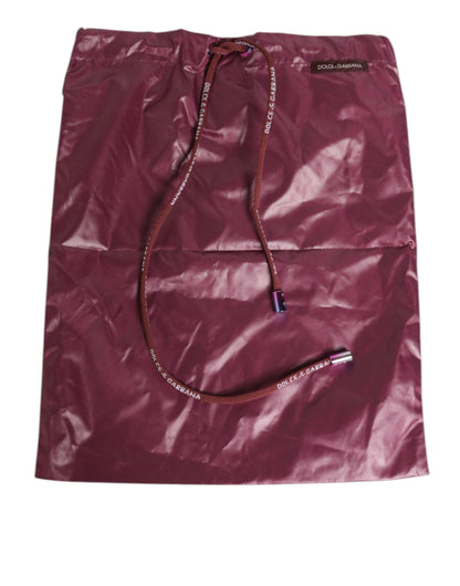 Dolce & Gabbana Burgundy Polyester Logo Embossed Crest Swimwear