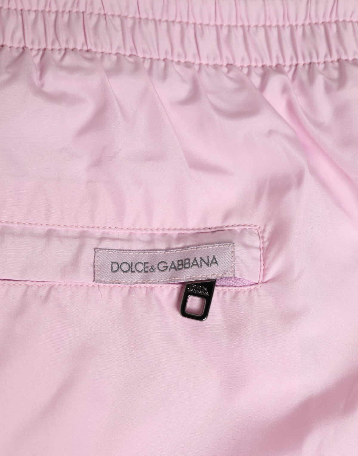 Maillot de bain homme Dolce & Gabbana en nylon rose à rayures latérales logotées