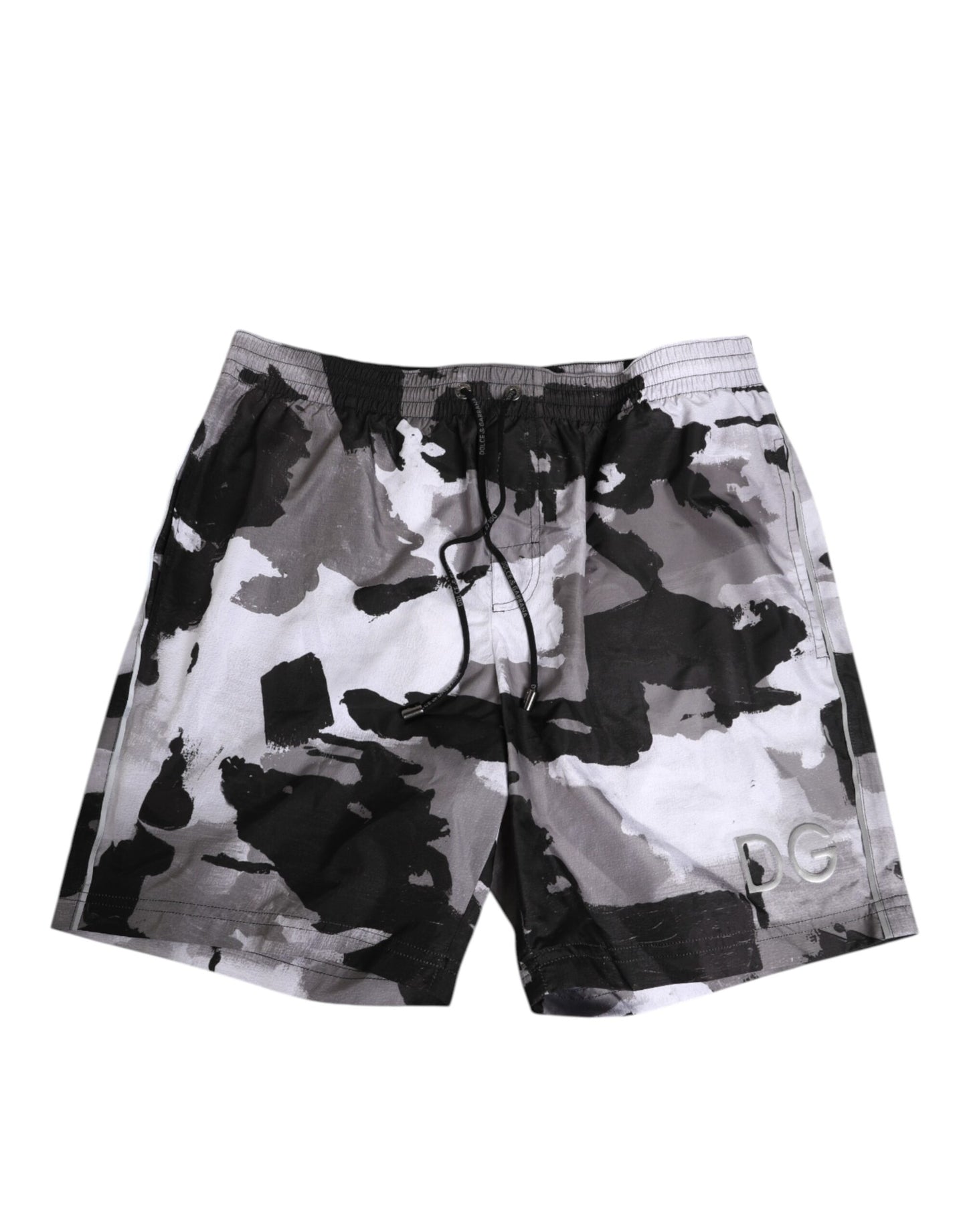 Maillot de bain homme Dolce & Gabbana camouflage noir et blanc à logo DG