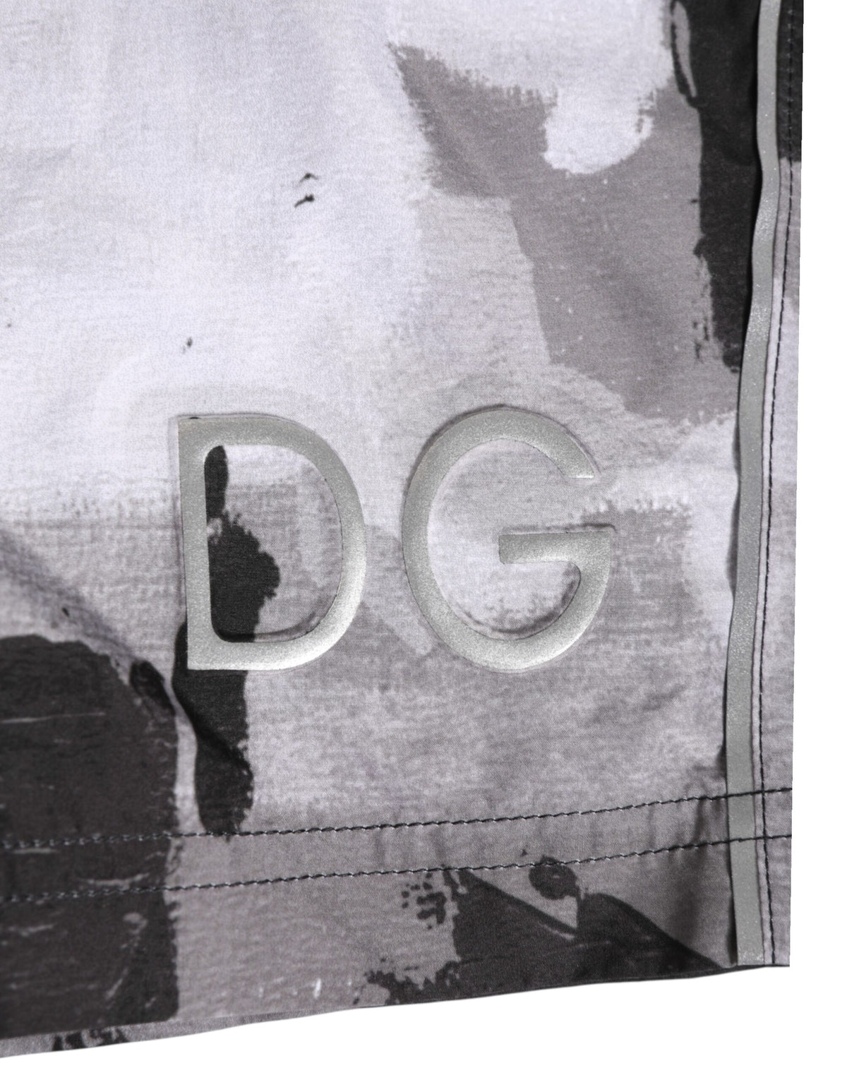 Maillot de bain homme Dolce & Gabbana camouflage noir et blanc à logo DG