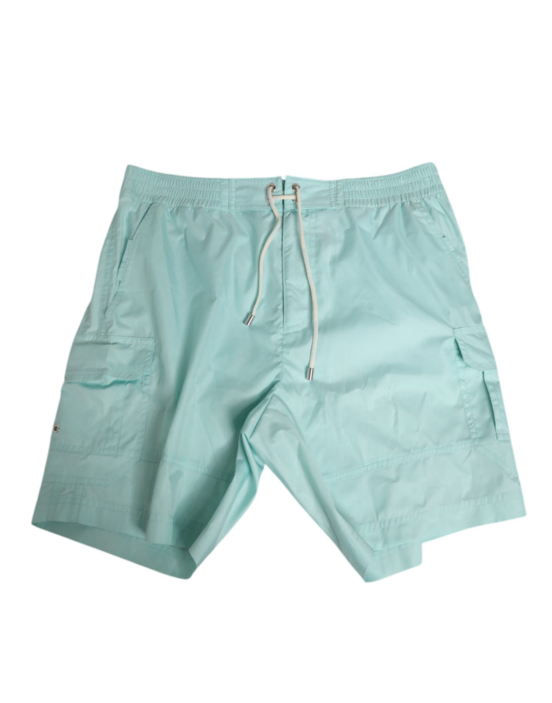 Dolce &amp; Gabbana Aqua Blue Polyester Strandkleding Heren Shorts Badmode