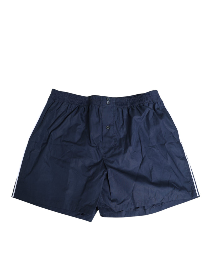 Dolce &amp; Gabbana marineblauwe badmode met elastische tailleband en knoopjes van katoen
