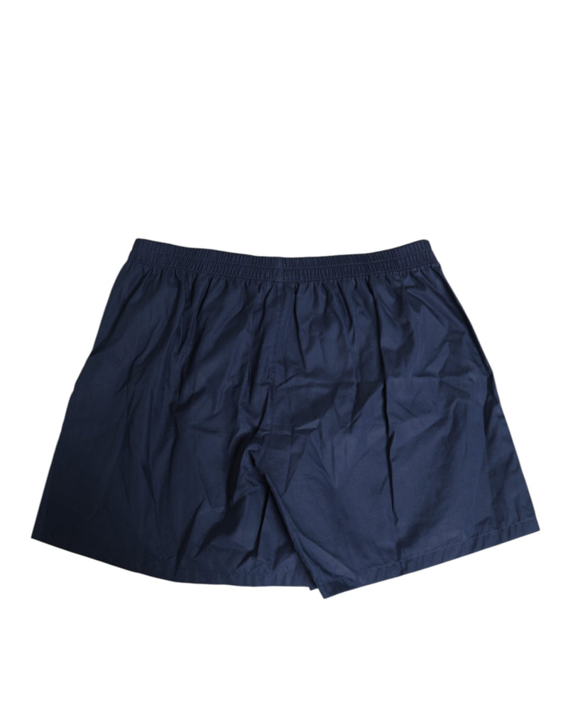 Dolce &amp; Gabbana marineblauwe badmode met elastische tailleband en knoopjes van katoen