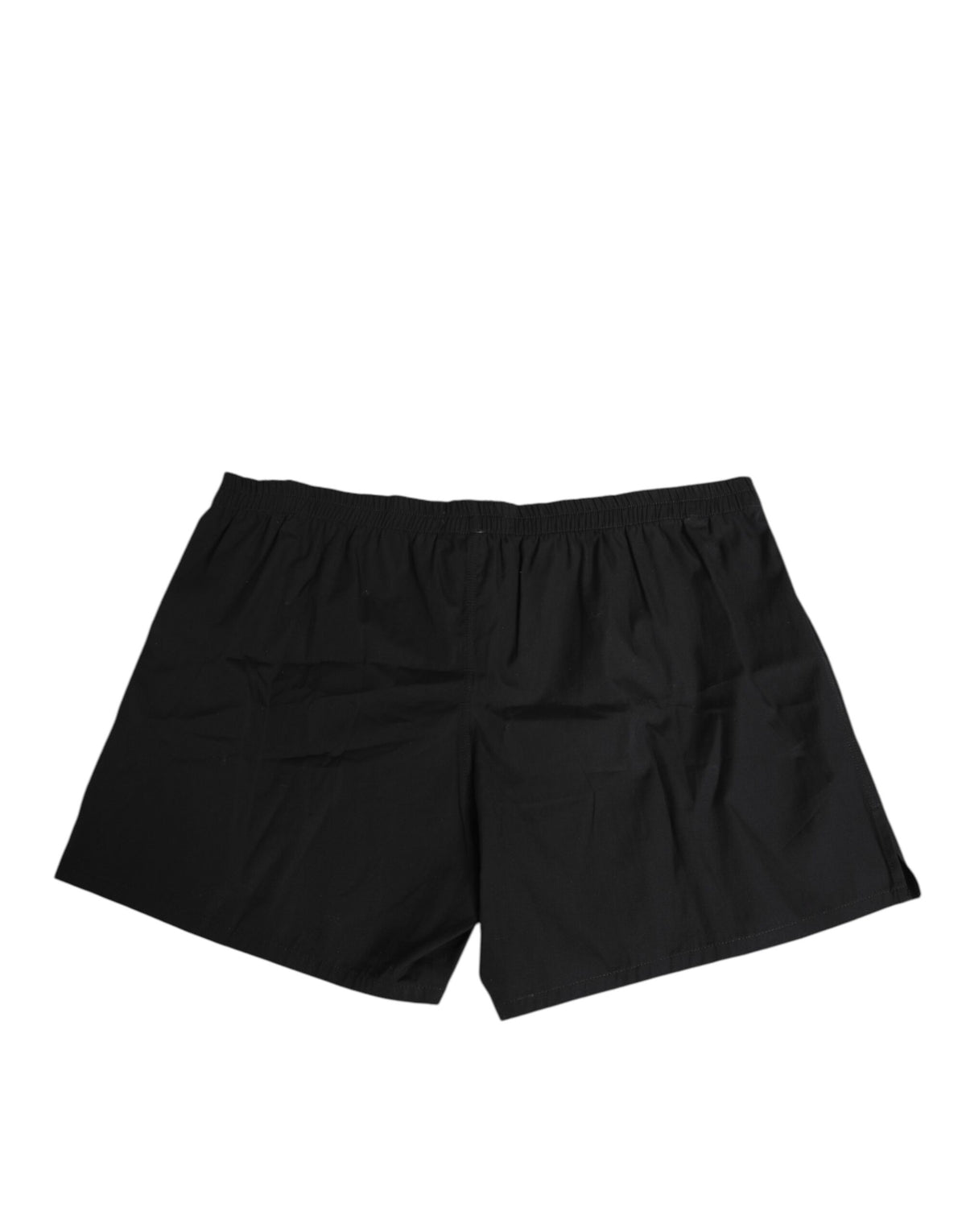 Maillot de bain Dolce &amp; Gabbana en coton noir avec taille élastique et boutons.
