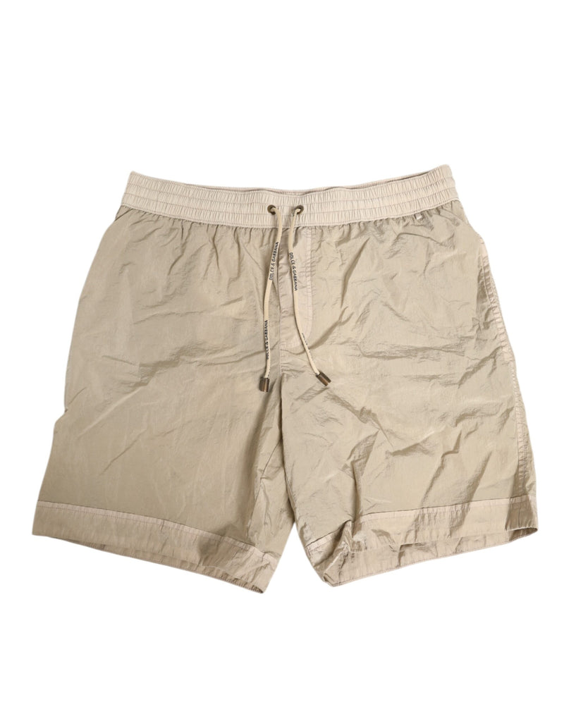Dolce &amp; Gabbana beige nylon strandkleding, heren boxkleding zwemkleding