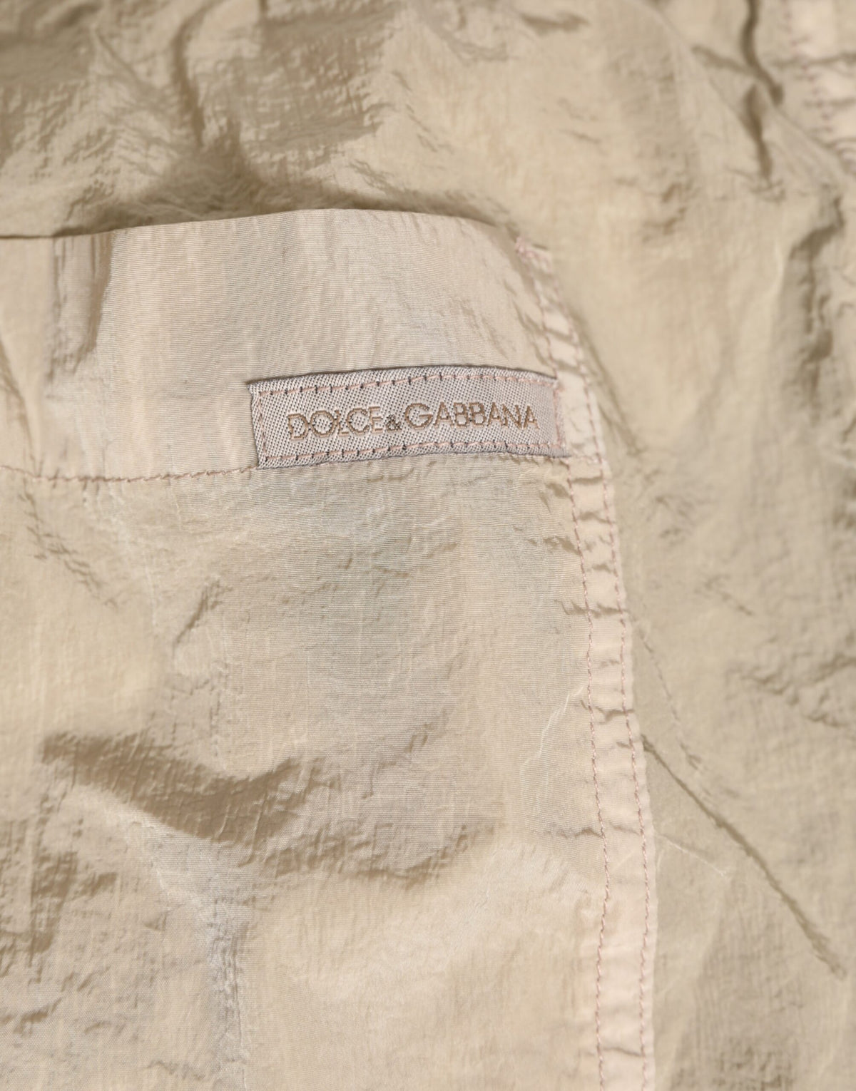 Short de bain boxer pour homme en nylon beige Dolce &amp; Gabbana