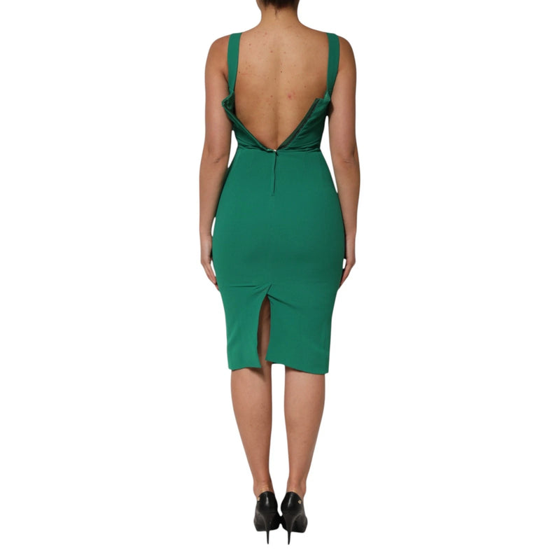 Dolce & Gabbana Dark Green Sleeveless Bodycon Dress