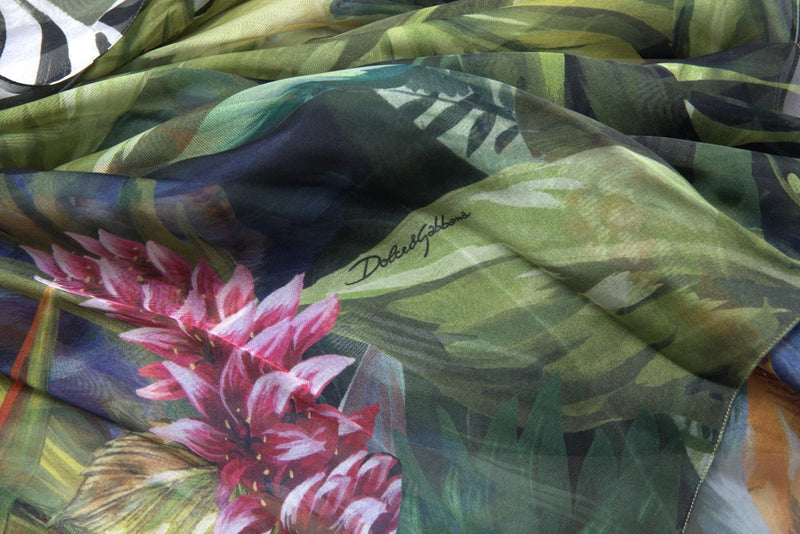 Dolce & Gabbana Multicolor Silk Jungle Print Maxi Dress