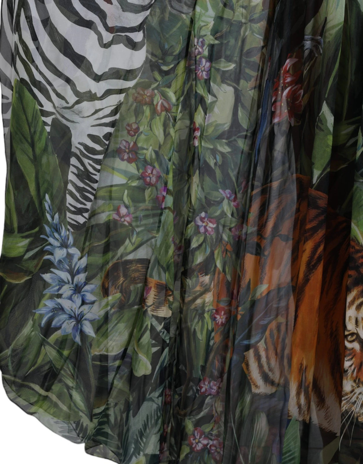 Dolce & Gabbana Multicolor Silk Jungle Print Maxi Dress