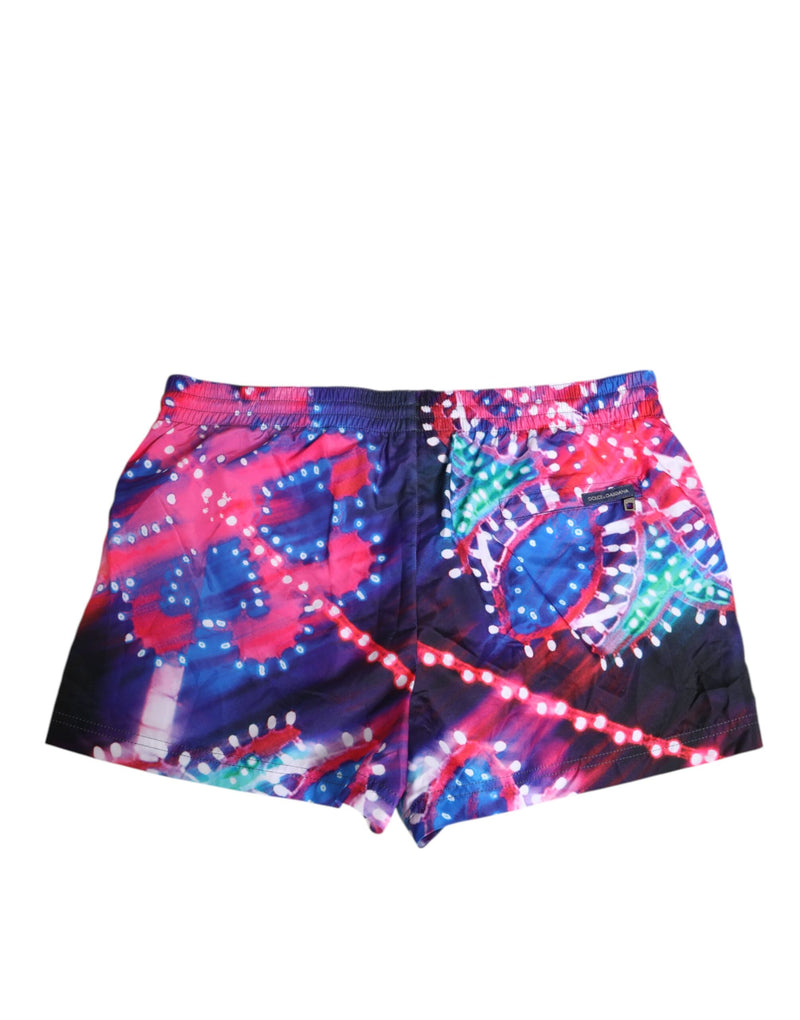 Dolce & Gabbana Multicolor Neon Print Swim Shorts for Men