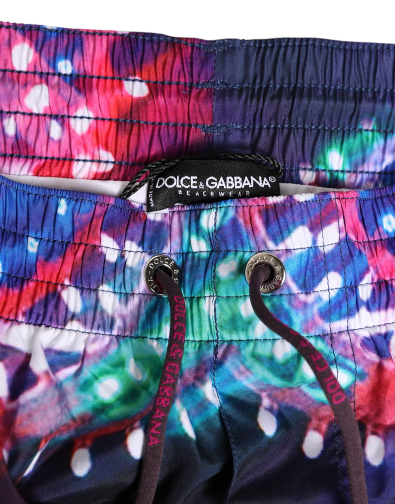 Dolce & Gabbana Multicolor Neon Print Swim Shorts for Men