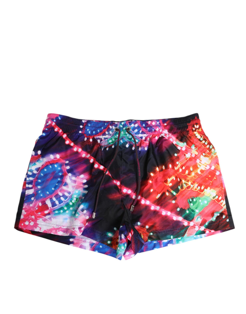 Dolce & Gabbana Multicolor Neon Print Swim Shorts for Men