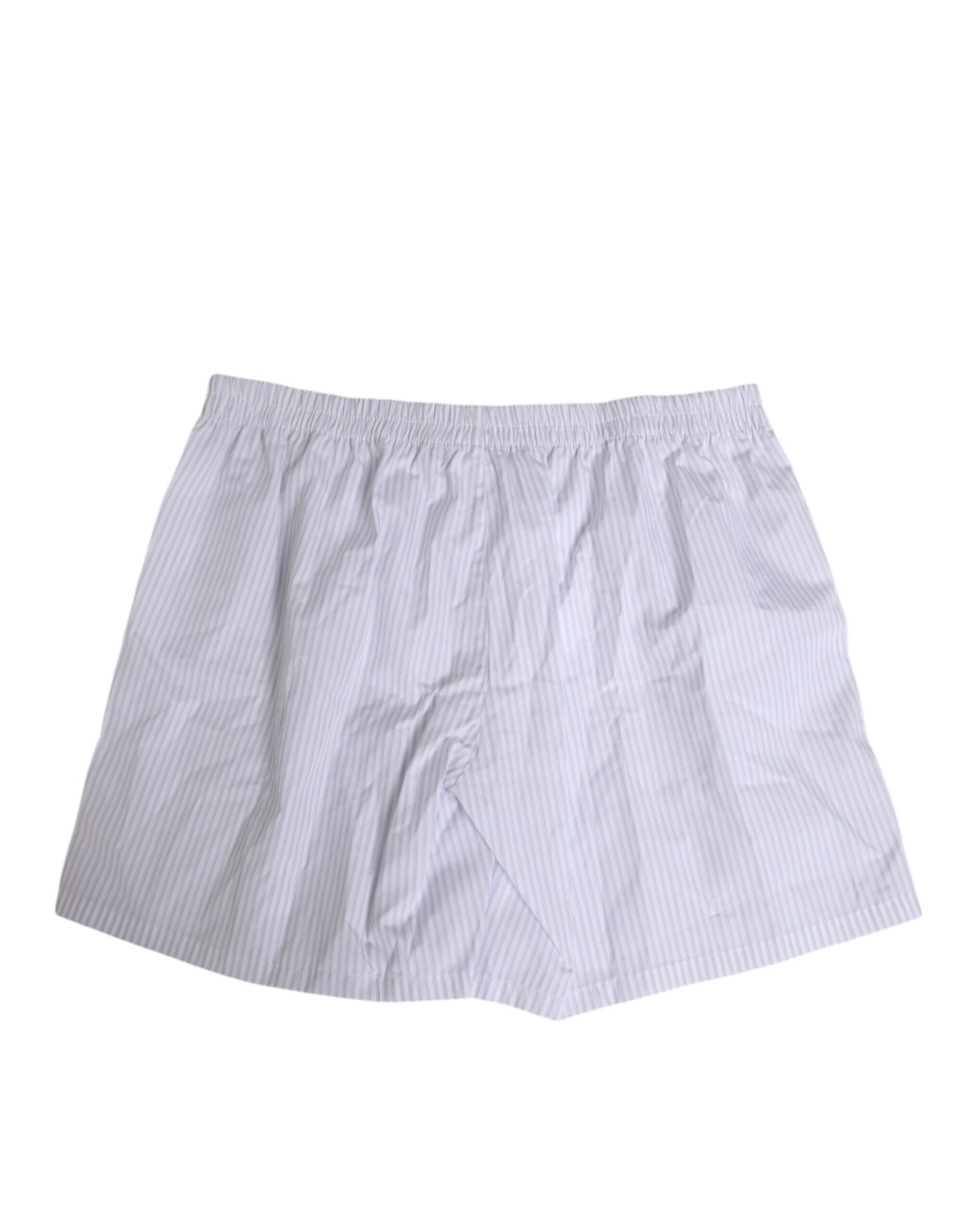 Short de bain rayé blanc et bleu en coton avec bouton-pression Dolce &amp; Gabbana