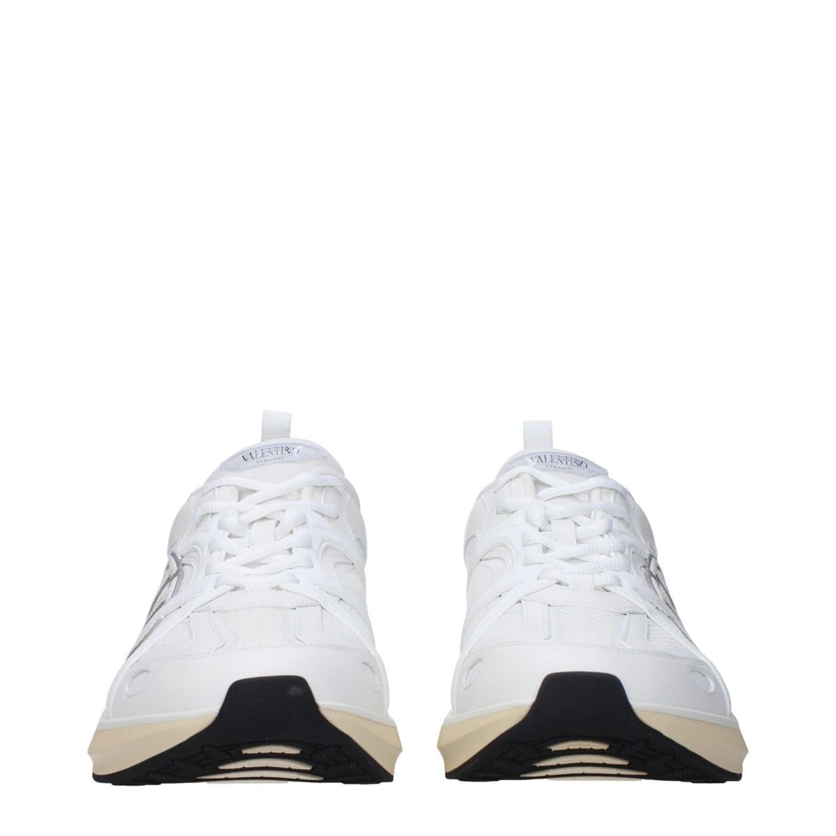 Valentino Garavani White Fabric Athletic Sneakers for Men
