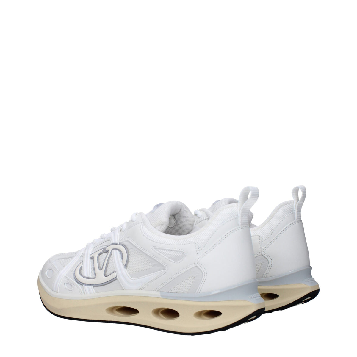 Valentino Garavani White Fabric Athletic Sneakers for Men