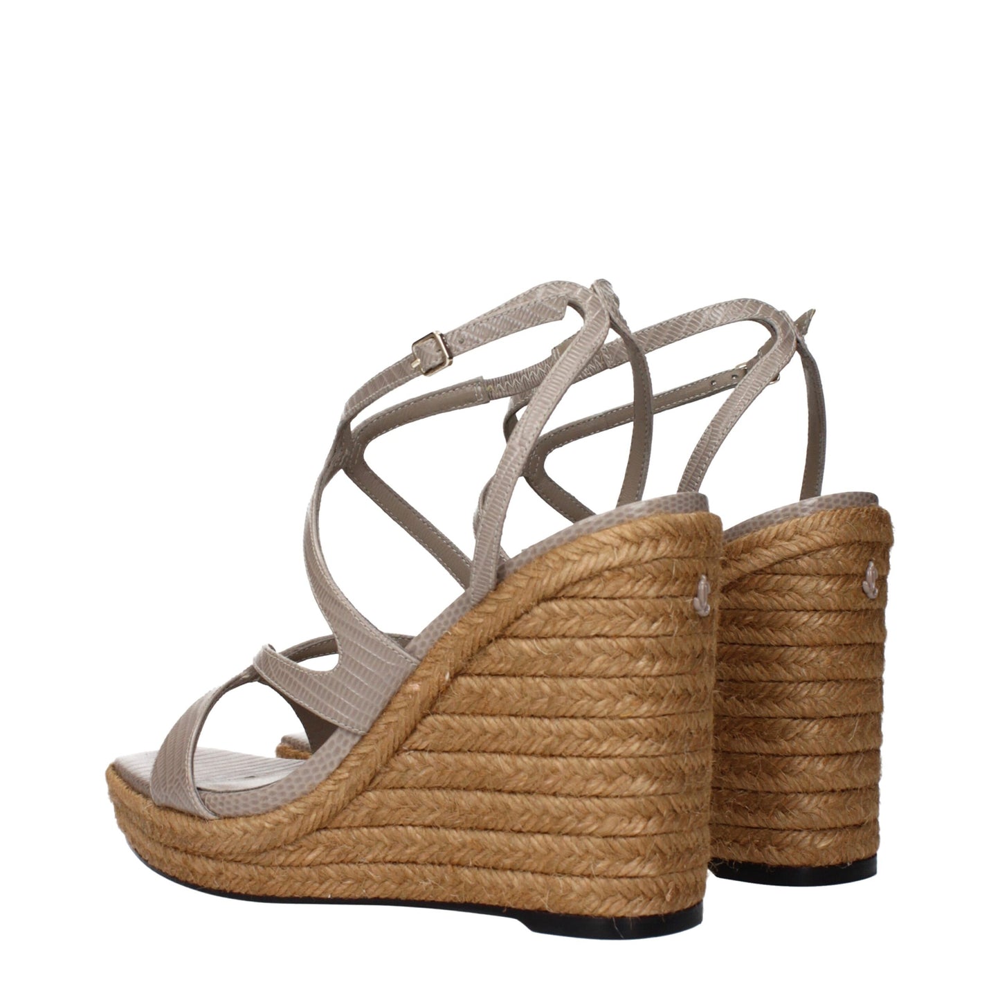 Sandales compensées en cuir gris de Jimmy Choo