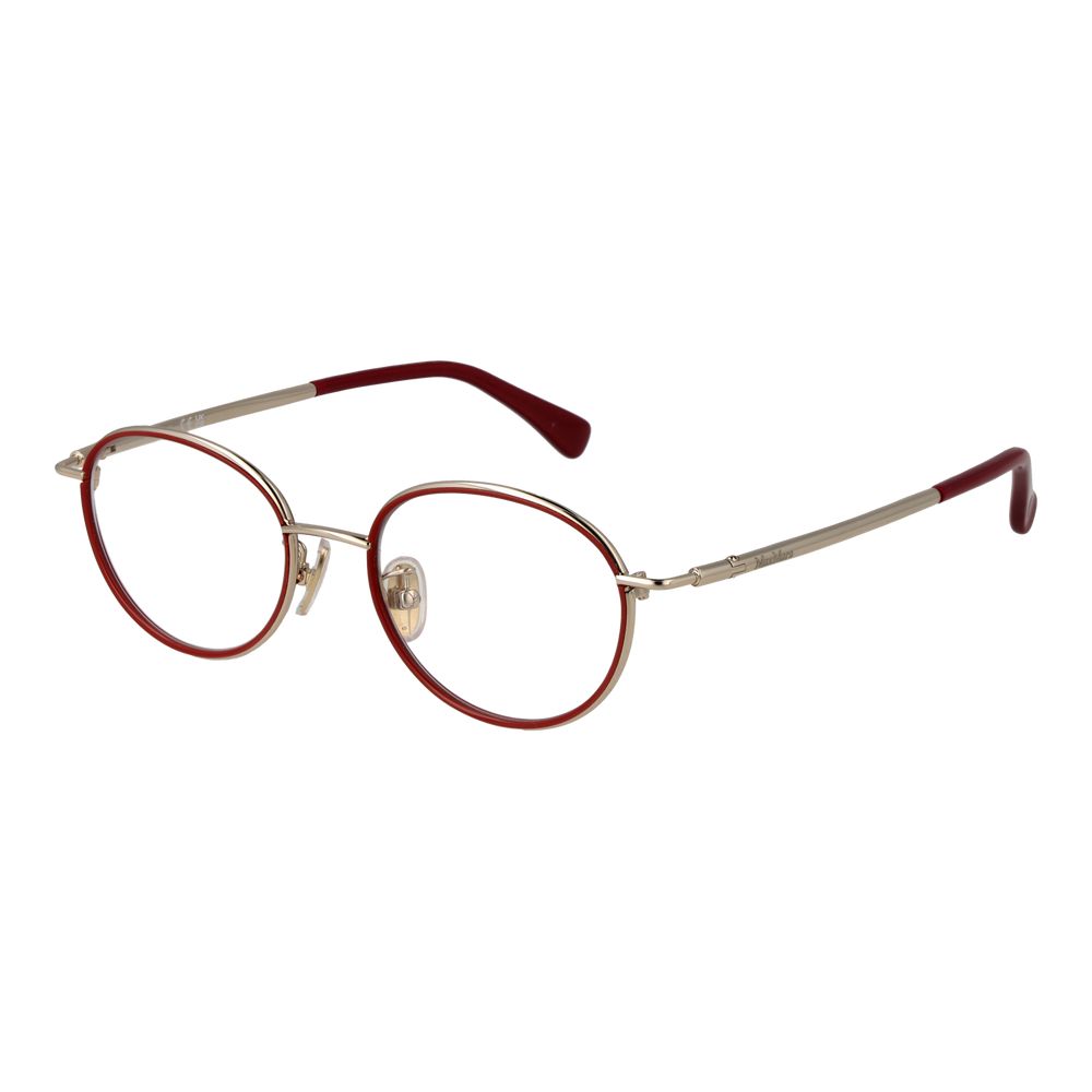 Max Mara Red Women Glasses Frame - Chic Round Style