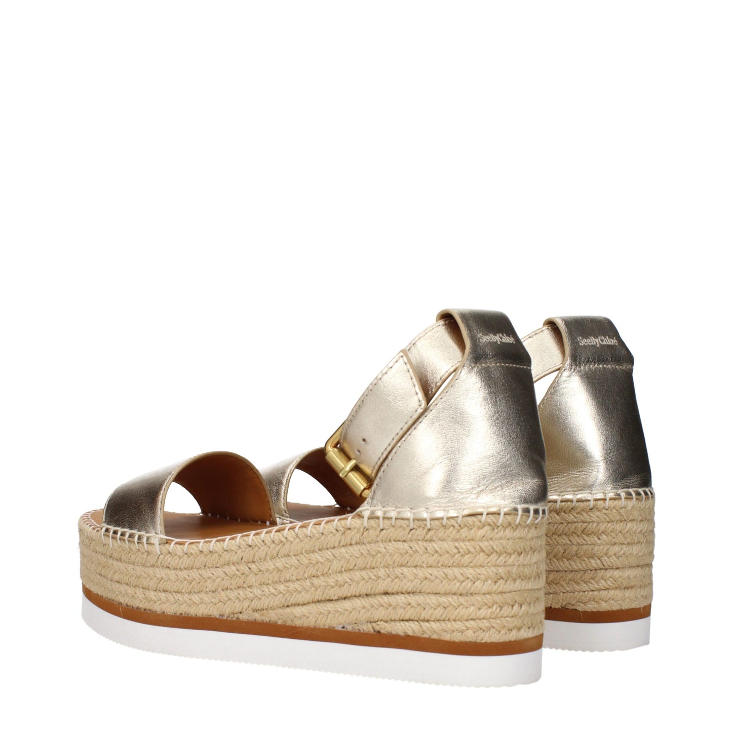 Sandales compensées en cuir doré See By Chloé
