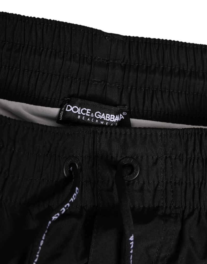 Dolce &amp; Gabbana Zwart Wit Gestreept DG Logo Heren Korte Badmode